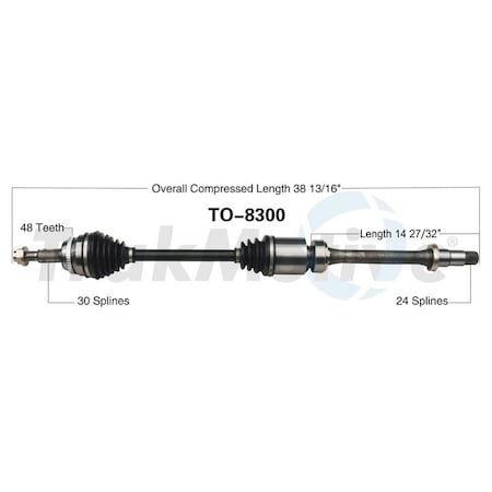 Surtrack Axle Cv Axle Shaft, To-8300 TO-8300